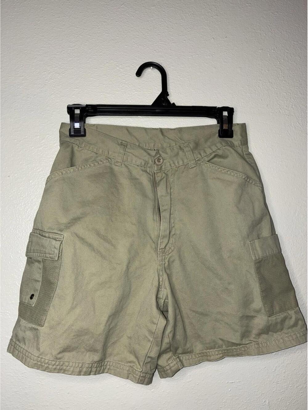 Alpine Beige Cargo Shorts Cotton Zip Flat Front Pockets Outdoor Size 6